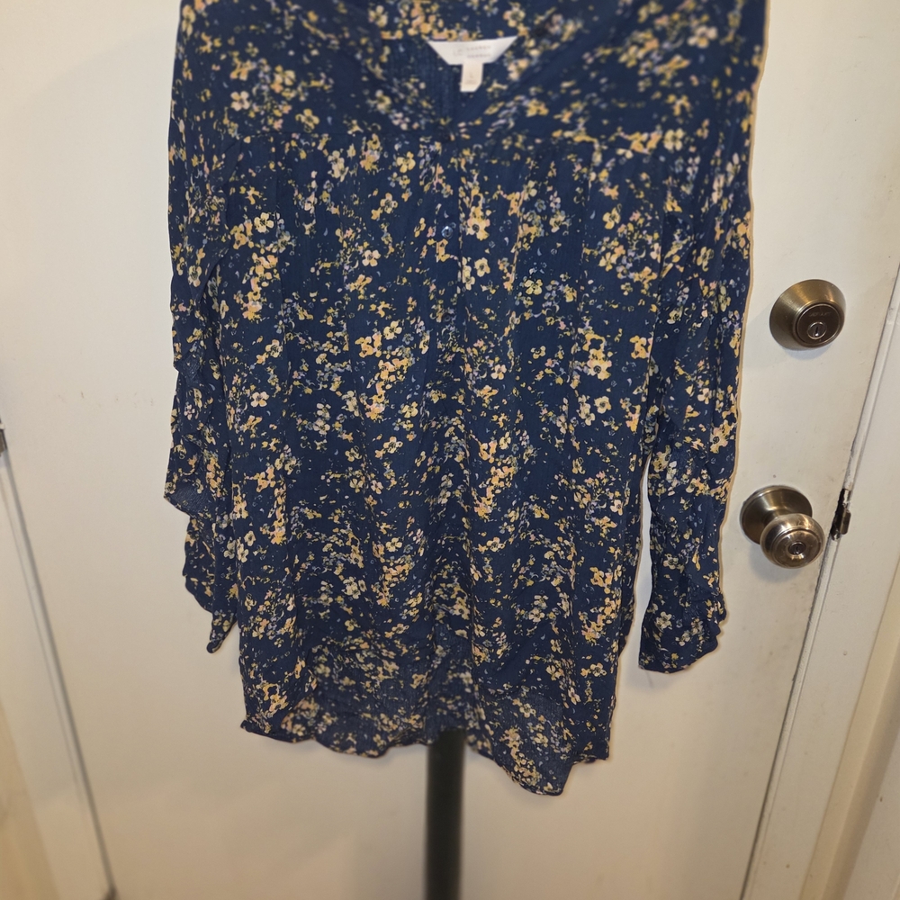 Floral Navy Blue Women's Top